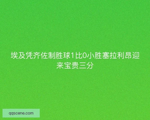 埃及凭齐佐制胜球1比0小胜塞拉利昂迎来宝贵三分