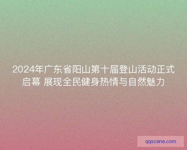 2024年广东省阳山第十届登山活动正式启幕 展现全民健身热情与自然魅力 2024年广东省阳山第十届登山活动正式启幕 展现全民健身热情与自然魅力